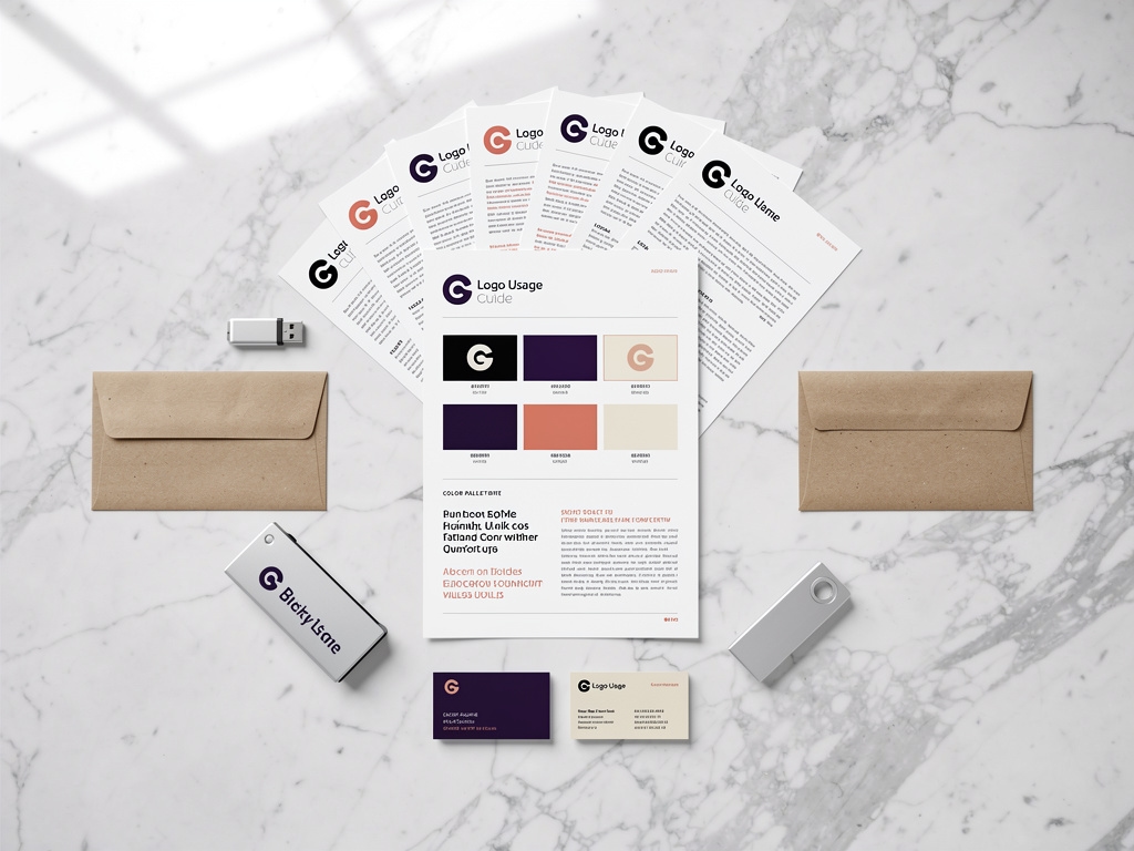Brand identity final file package showing logo variations, colour palette swatches, and typography guidelines