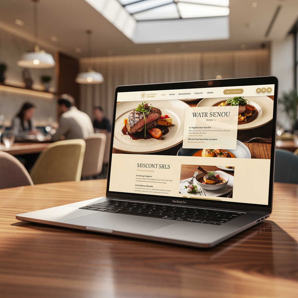 Modern restaurant website design with clean menu layout and warm photography